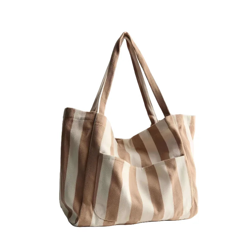 Custom Striped Canvas Tote Bags Wholesale