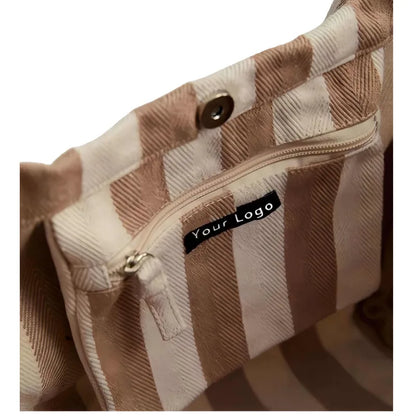 Custom Striped Canvas Tote Bags Wholesale