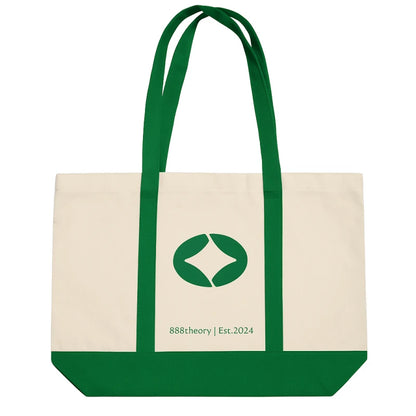 12oz Basis Organic Cotton Canvas Tote Bag - Green