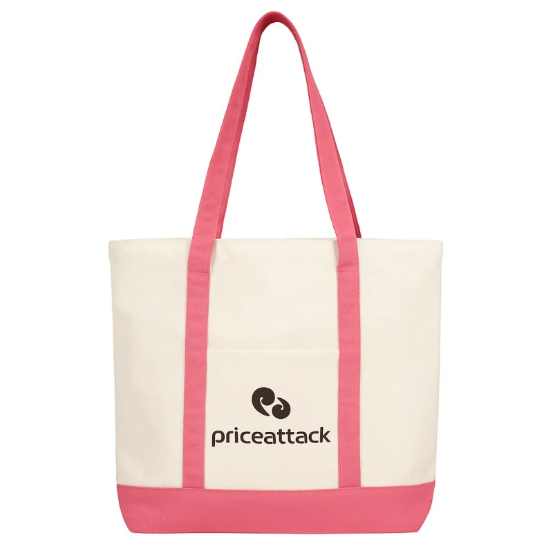 12oz Basis Organic Cotton Canvas Tote Bag - Pink