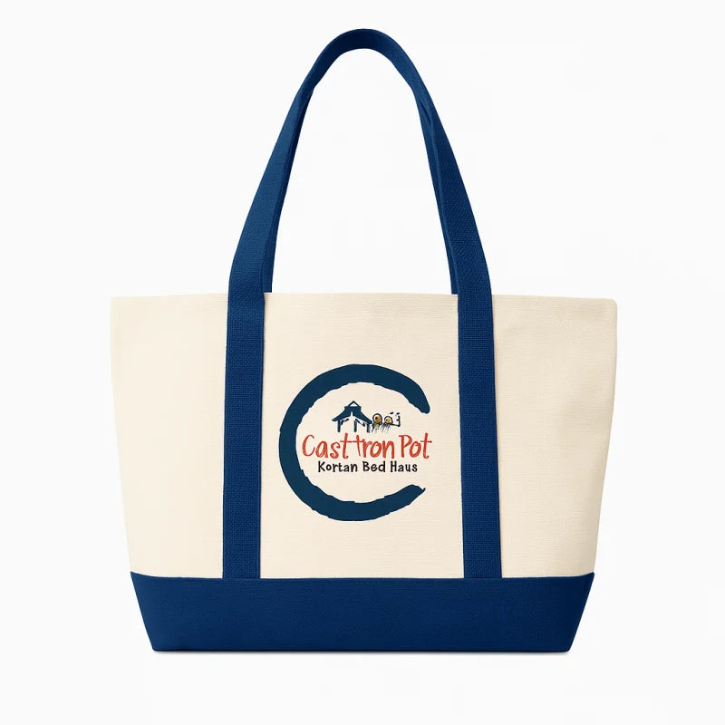 12oz Basis Organic Cotton Canvas Tote Bag - Blue